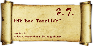 Héber Tasziló névjegykártya